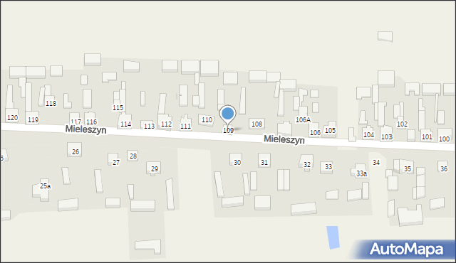 Mieleszyn, Mieleszyn, 109, mapa Mieleszyn
