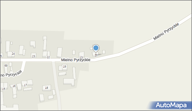 Mielno Pyrzyckie, Mielno Pyrzyckie, 20, mapa Mielno Pyrzyckie
