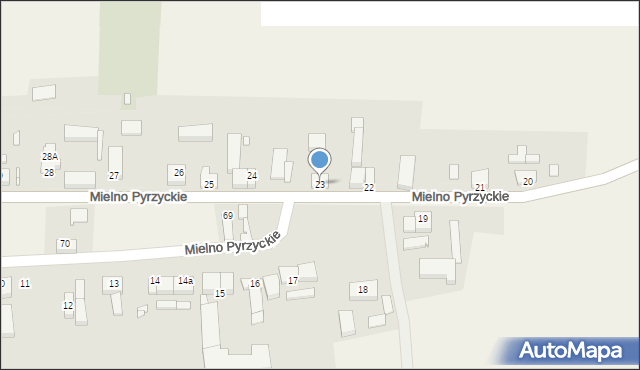 Mielno Pyrzyckie, Mielno Pyrzyckie, 23, mapa Mielno Pyrzyckie