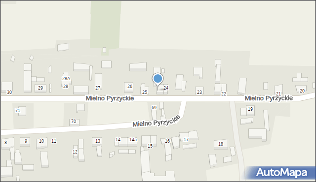 Mielno Pyrzyckie, Mielno Pyrzyckie, 24a, mapa Mielno Pyrzyckie