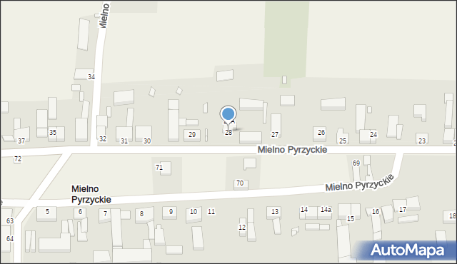 Mielno Pyrzyckie, Mielno Pyrzyckie, 28, mapa Mielno Pyrzyckie