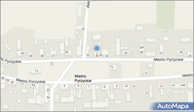 Mielno Pyrzyckie, Mielno Pyrzyckie, 31, mapa Mielno Pyrzyckie