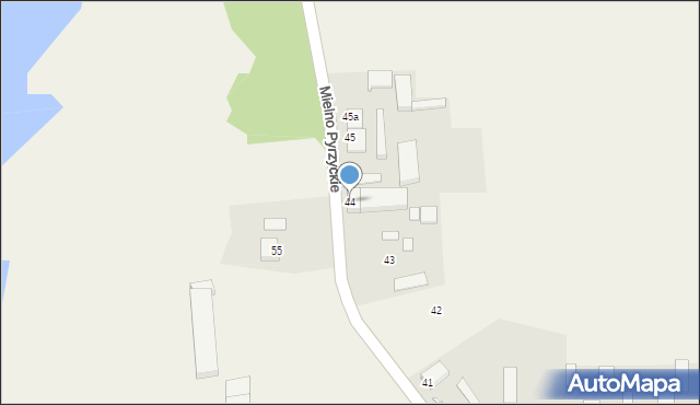 Mielno Pyrzyckie, Mielno Pyrzyckie, 44, mapa Mielno Pyrzyckie