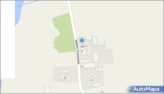 Mielno Pyrzyckie, Mielno Pyrzyckie, 45a, mapa Mielno Pyrzyckie