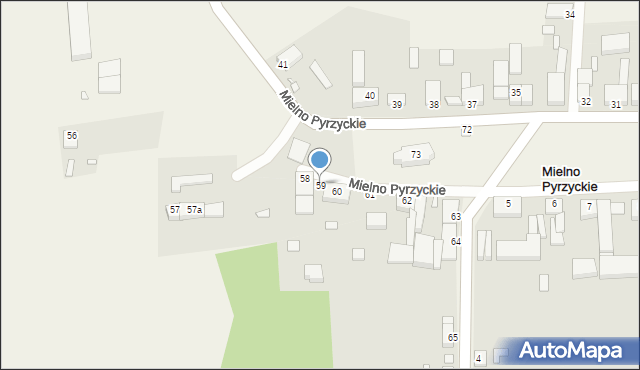 Mielno Pyrzyckie, Mielno Pyrzyckie, 59, mapa Mielno Pyrzyckie