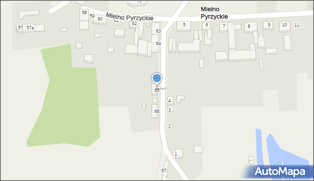 Mielno Pyrzyckie, Mielno Pyrzyckie, 65, mapa Mielno Pyrzyckie