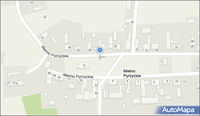 Mielno Pyrzyckie, Mielno Pyrzyckie, 72, mapa Mielno Pyrzyckie