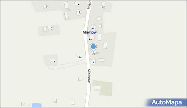 Mielnów, Mielnów, 13, mapa Mielnów