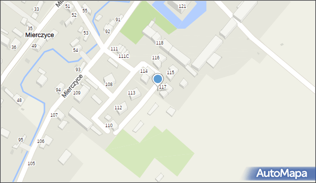 Mierczyce, Mierczyce, 117a, mapa Mierczyce