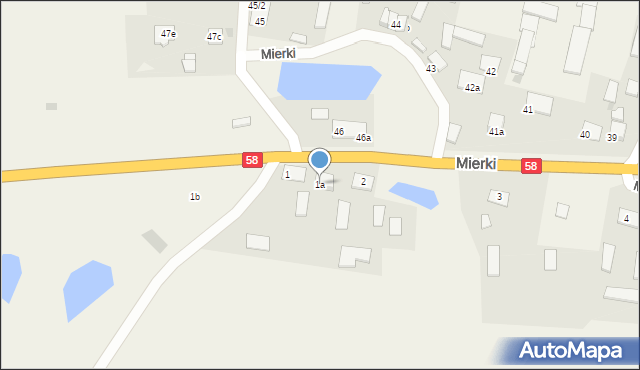 Mierki, Mierki, 1a, mapa Mierki