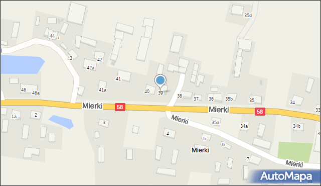 Mierki, Mierki, 39, mapa Mierki