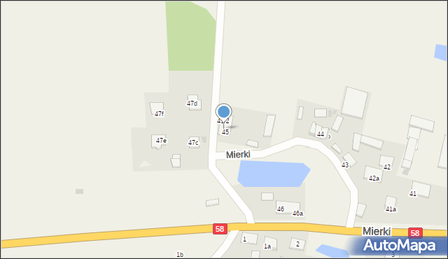 Mierki, Mierki, 45/1, mapa Mierki
