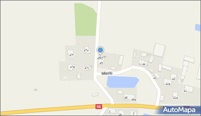Mierki, Mierki, 45/2, mapa Mierki