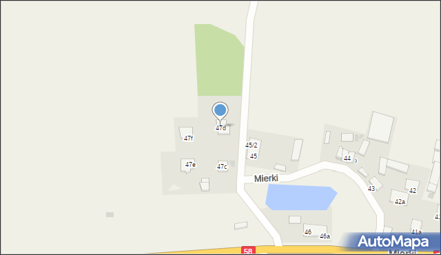 Mierki, Mierki, 47d, mapa Mierki