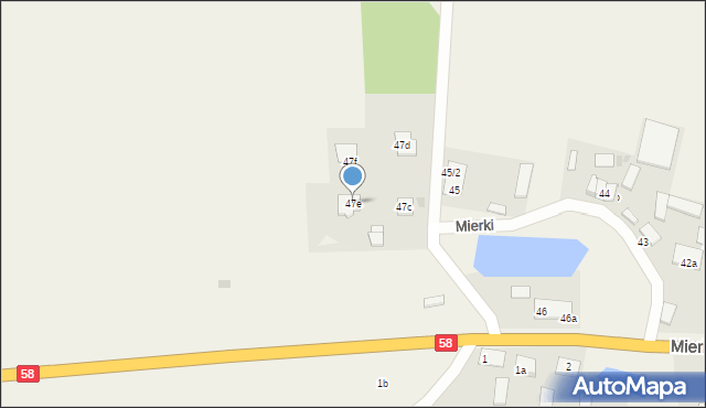 Mierki, Mierki, 47e, mapa Mierki