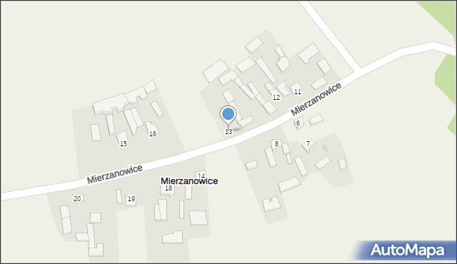 Mierzanowice, Mierzanowice, 13, mapa Mierzanowice