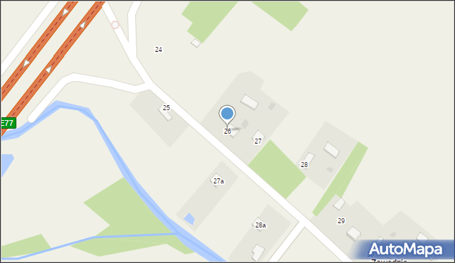 Mierzawa, Mierzawa, 26, mapa Mierzawa