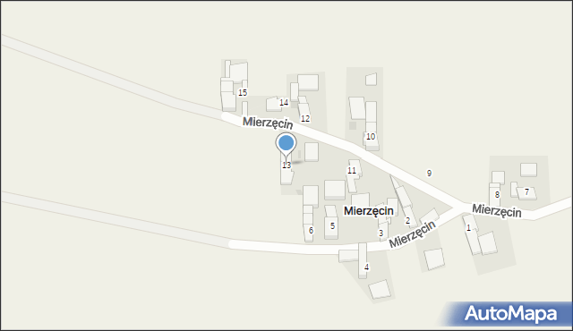 Mierzęcin, Mierzęcin, 13, mapa Mierzęcin