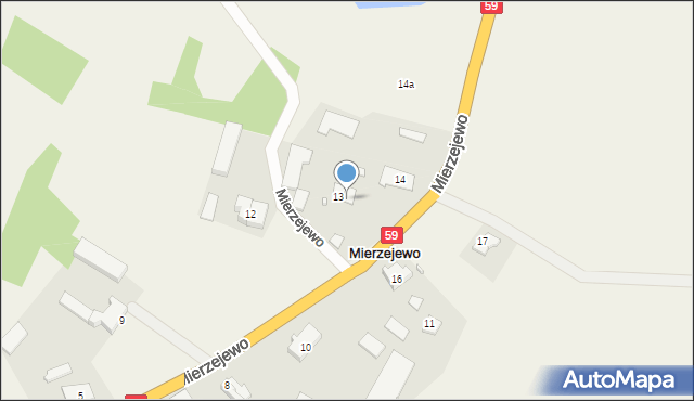 Mierzejewo, Mierzejewo, 13a, mapa Mierzejewo