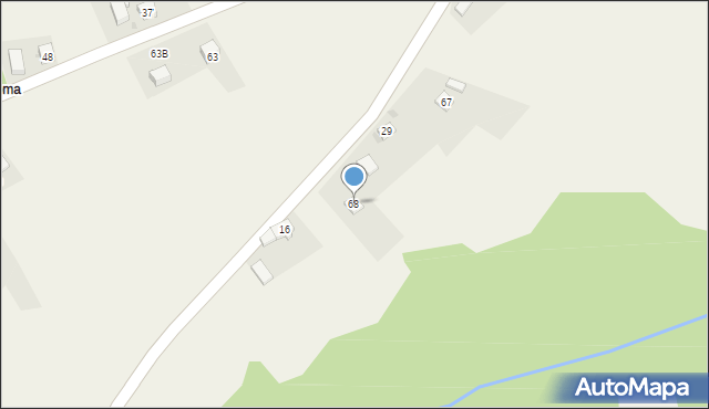 Mierzeń, Mierzeń, 68, mapa Mierzeń