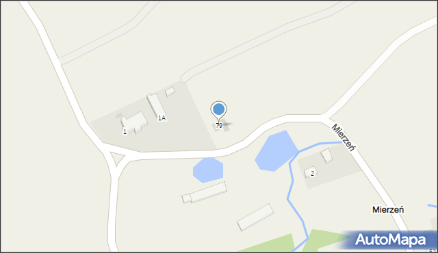 Mierzeń, Mierzeń, 79, mapa Mierzeń