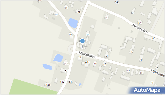 Mierzowice, Mierzowice, 1, mapa Mierzowice