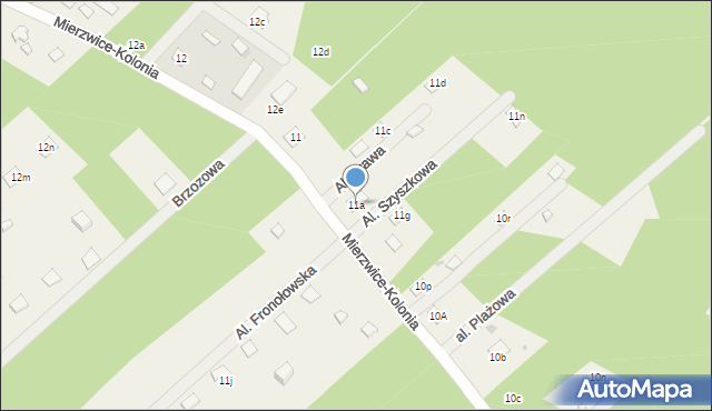 Mierzwice-Kolonia, Mierzwice-Kolonia, 11a, mapa Mierzwice-Kolonia