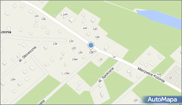 Mierzwice-Kolonia, Mierzwice-Kolonia, 13a, mapa Mierzwice-Kolonia