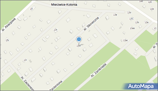 Mierzwice-Kolonia, Mierzwice-Kolonia, 13bł, mapa Mierzwice-Kolonia