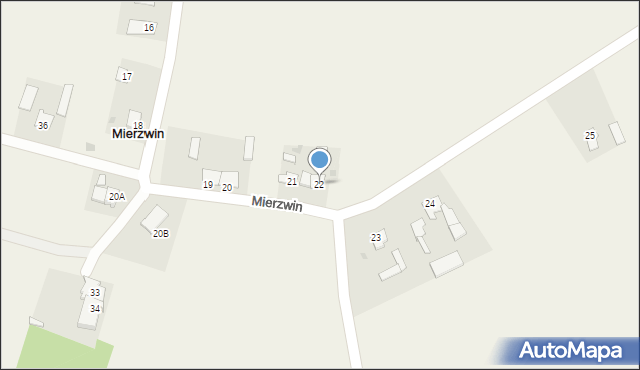 Mierzwin, Mierzwin, 22, mapa Mierzwin