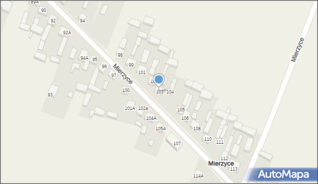 Mierzyce, Mierzyce, 103, mapa Mierzyce
