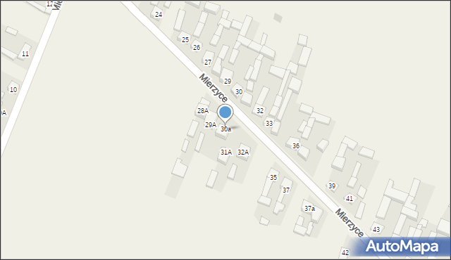 Mierzyce, Mierzyce, 30a, mapa Mierzyce
