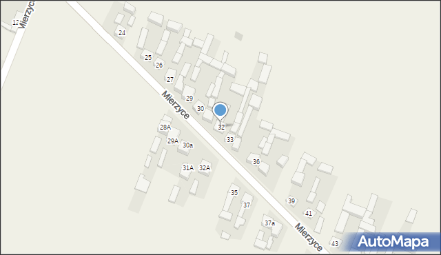 Mierzyce, Mierzyce, 32, mapa Mierzyce