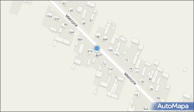 Mierzyce, Mierzyce, 69, mapa Mierzyce
