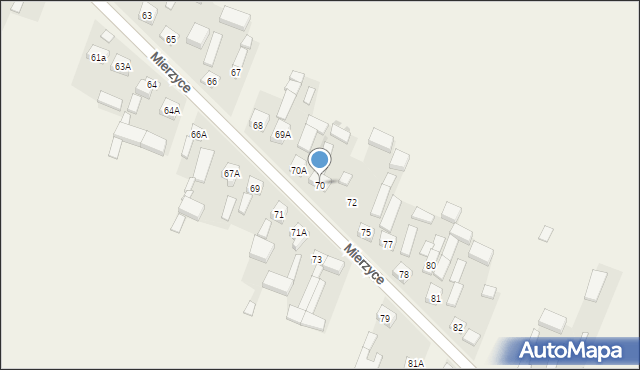 Mierzyce, Mierzyce, 70, mapa Mierzyce