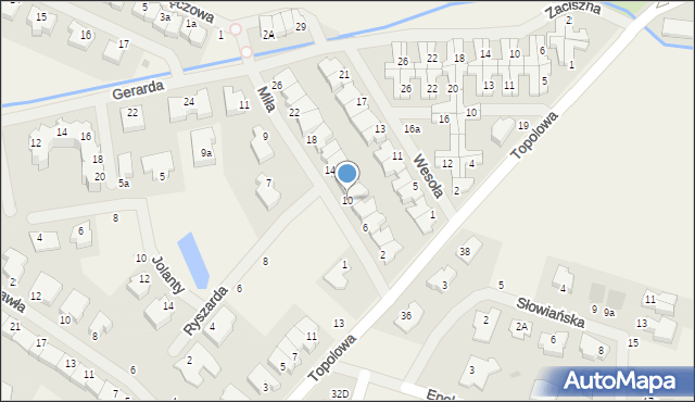 Mierzyn, Miła, 10, mapa Mierzyn