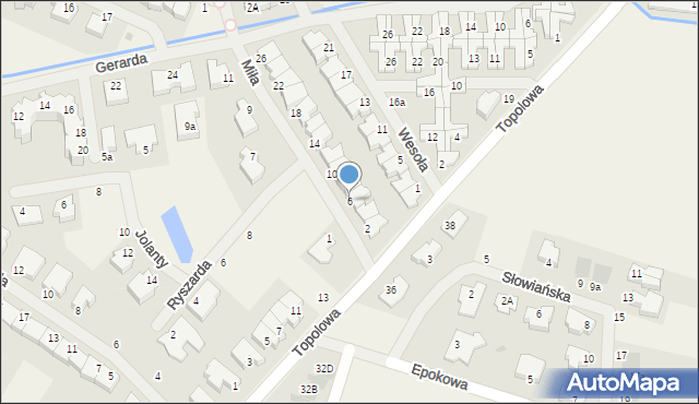 Mierzyn, Miła, 6, mapa Mierzyn