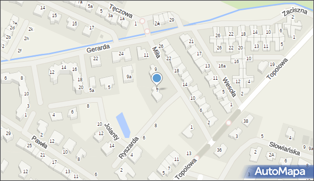 Mierzyn, Miła, 7, mapa Mierzyn