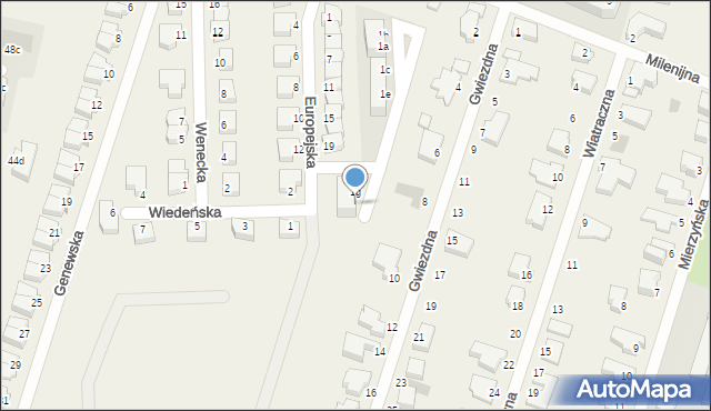 Mierzyn, Milenijna, 1h, mapa Mierzyn