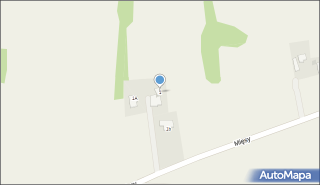 Mięsy, Mięsy, 1, mapa Mięsy
