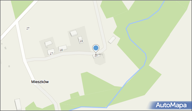 Mieszków, Mieszków, 20, mapa Mieszków