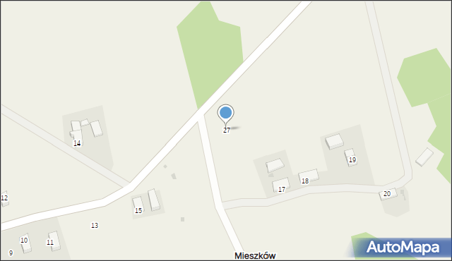 Mieszków, Mieszków, 27, mapa Mieszków