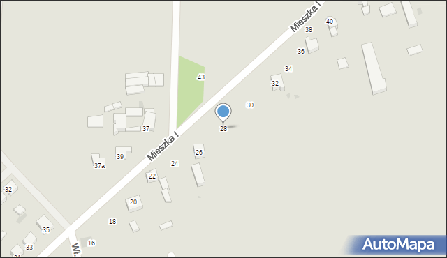 Mieszkowice, Mieszka I, 28, mapa Mieszkowice