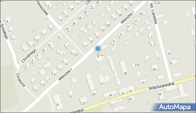 Mieszkowice, Mieszka I, 4, mapa Mieszkowice