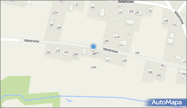 Mietniów, Mietniów, 109, mapa Mietniów