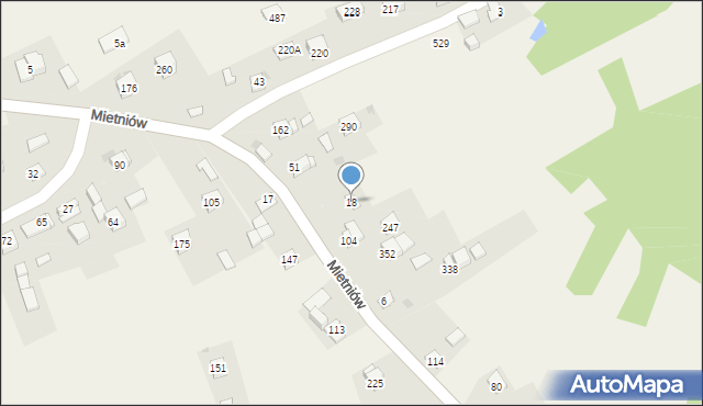 Mietniów, Mietniów, 18, mapa Mietniów