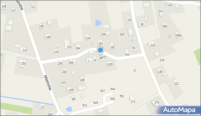 Mietniów, Mietniów, 1B, mapa Mietniów