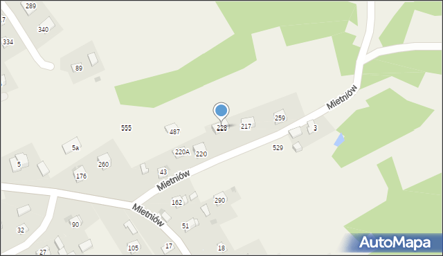 Mietniów, Mietniów, 228, mapa Mietniów