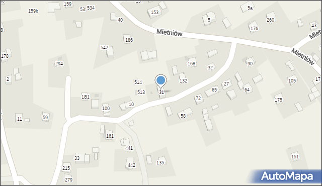 Mietniów, Mietniów, 31, mapa Mietniów