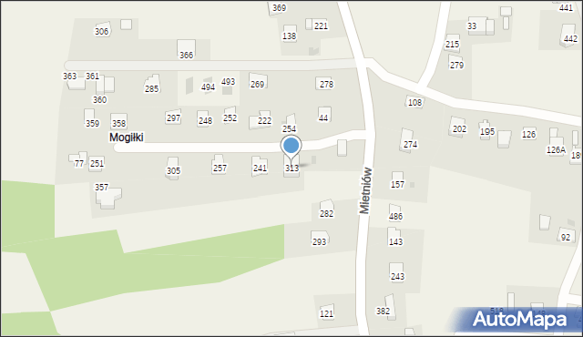 Mietniów, Mietniów, 313, mapa Mietniów